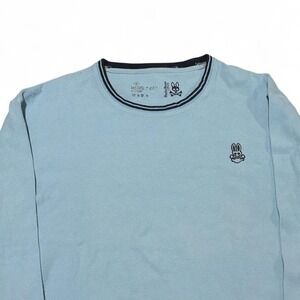 Men's Psycho Bunny Baby Blue Waffle Knit Thermal Long Sleeve Shirt - Size Medium